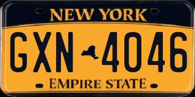 NY license plate GXN4046