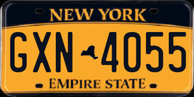 NY license plate GXN4055