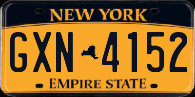 NY license plate GXN4152