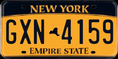 NY license plate GXN4159