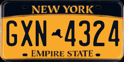 NY license plate GXN4324