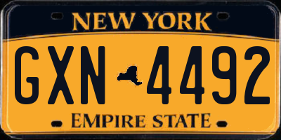 NY license plate GXN4492