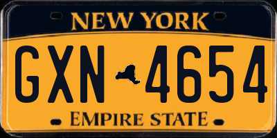 NY license plate GXN4654