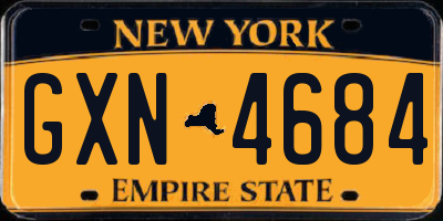 NY license plate GXN4684