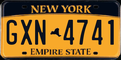 NY license plate GXN4741