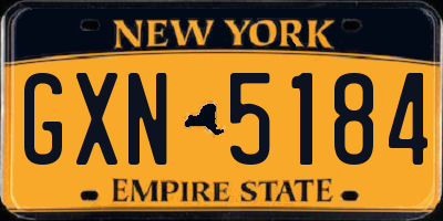 NY license plate GXN5184