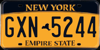NY license plate GXN5244