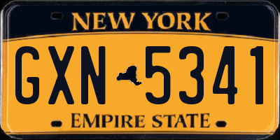 NY license plate GXN5341