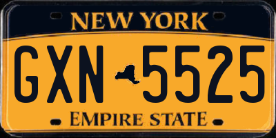 NY license plate GXN5525