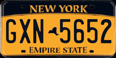 NY license plate GXN5652