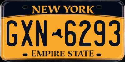NY license plate GXN6293