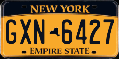 NY license plate GXN6427