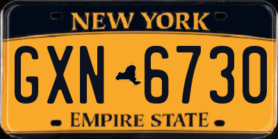 NY license plate GXN6730