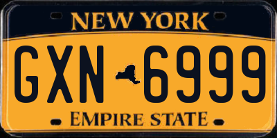 NY license plate GXN6999