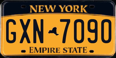 NY license plate GXN7090