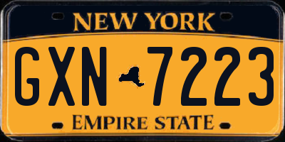 NY license plate GXN7223
