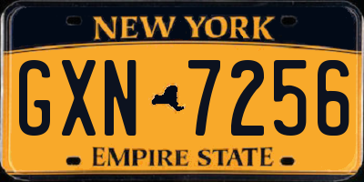 NY license plate GXN7256