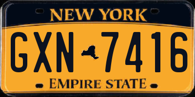 NY license plate GXN7416
