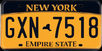 NY license plate GXN7518