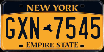 NY license plate GXN7545