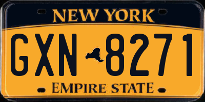 NY license plate GXN8271