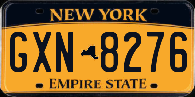 NY license plate GXN8276