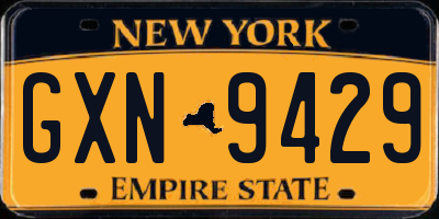 NY license plate GXN9429