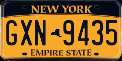 NY license plate GXN9435