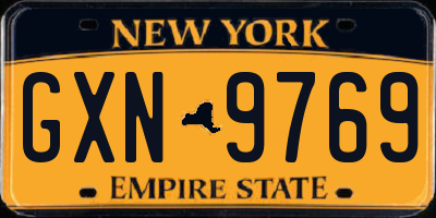 NY license plate GXN9769