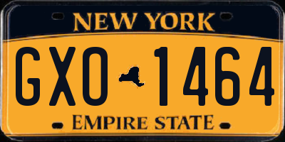 NY license plate GXO1464