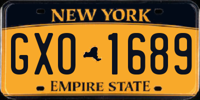 NY license plate GXO1689