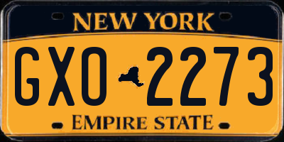 NY license plate GXO2273