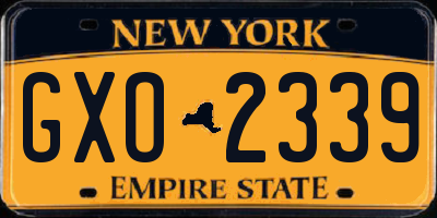 NY license plate GXO2339