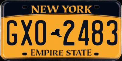 NY license plate GXO2483