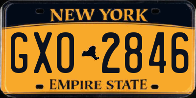 NY license plate GXO2846