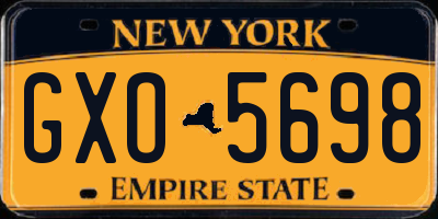 NY license plate GXO5698