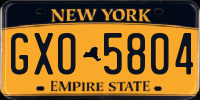 NY license plate GXO5804