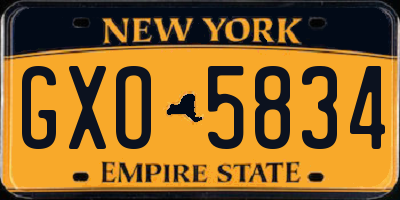 NY license plate GXO5834