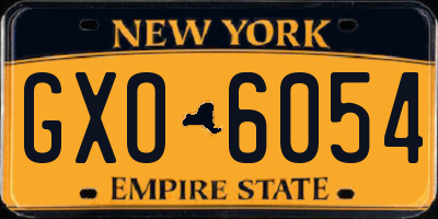 NY license plate GXO6054