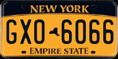 NY license plate GXO6066
