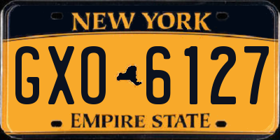 NY license plate GXO6127