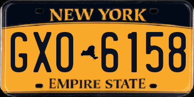 NY license plate GXO6158