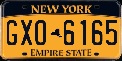 NY license plate GXO6165