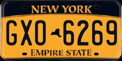 NY license plate GXO6269