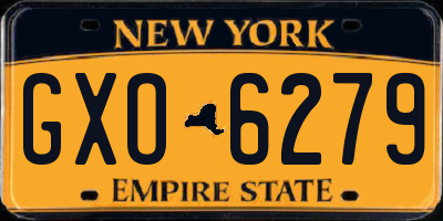 NY license plate GXO6279