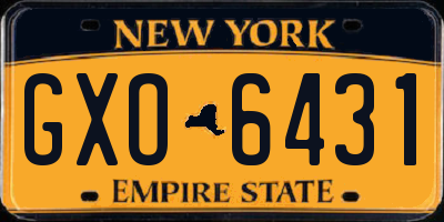 NY license plate GXO6431