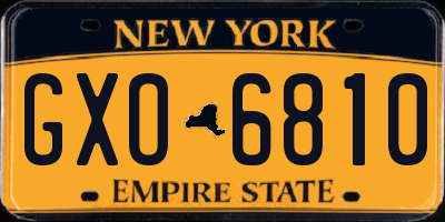 NY license plate GXO6810