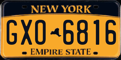 NY license plate GXO6816
