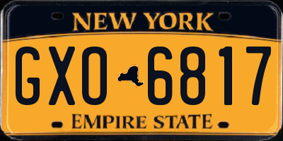 NY license plate GXO6817