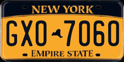 NY license plate GXO7060